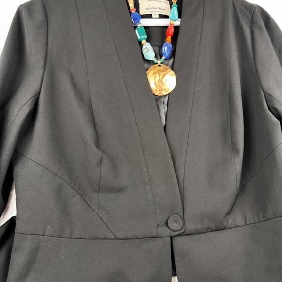 Veronika Maine Black Styles Blazer Made in Australia Fabric from Europe sz14 - Picture 5 of 9